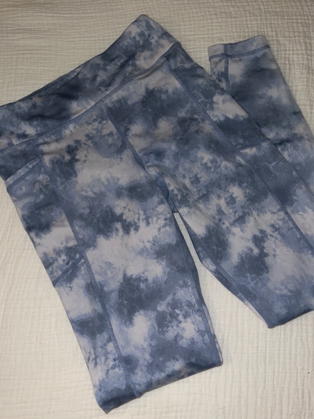 Kids Blue Tie-Dye Active Leggings